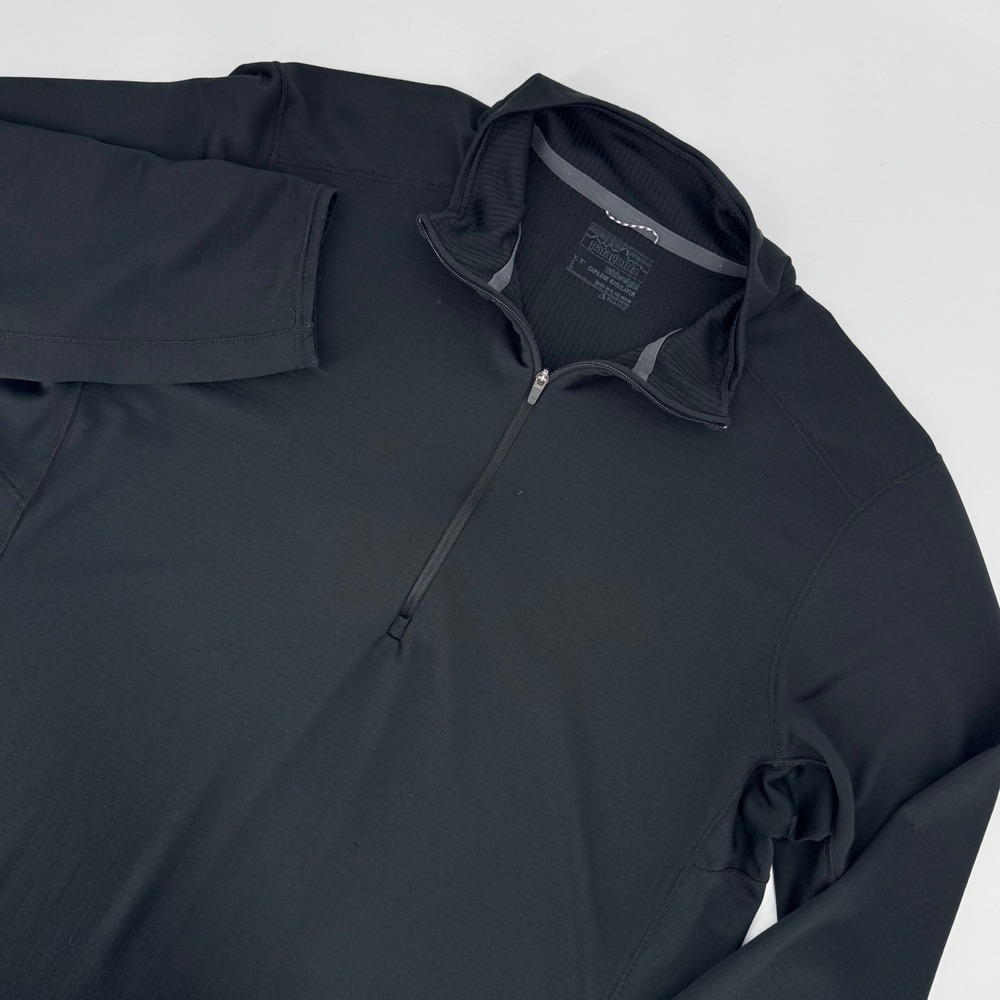 Patagonia Capilene Midweight Baselayer Mens Large Black Polartec 1/4 Zip Top